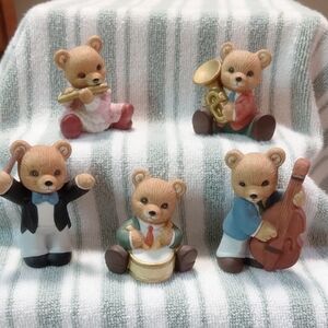 Home Interior/Homco Vintage 5 Pc Set Of Orchestra Bears Item# 1422 Closet 1 Box